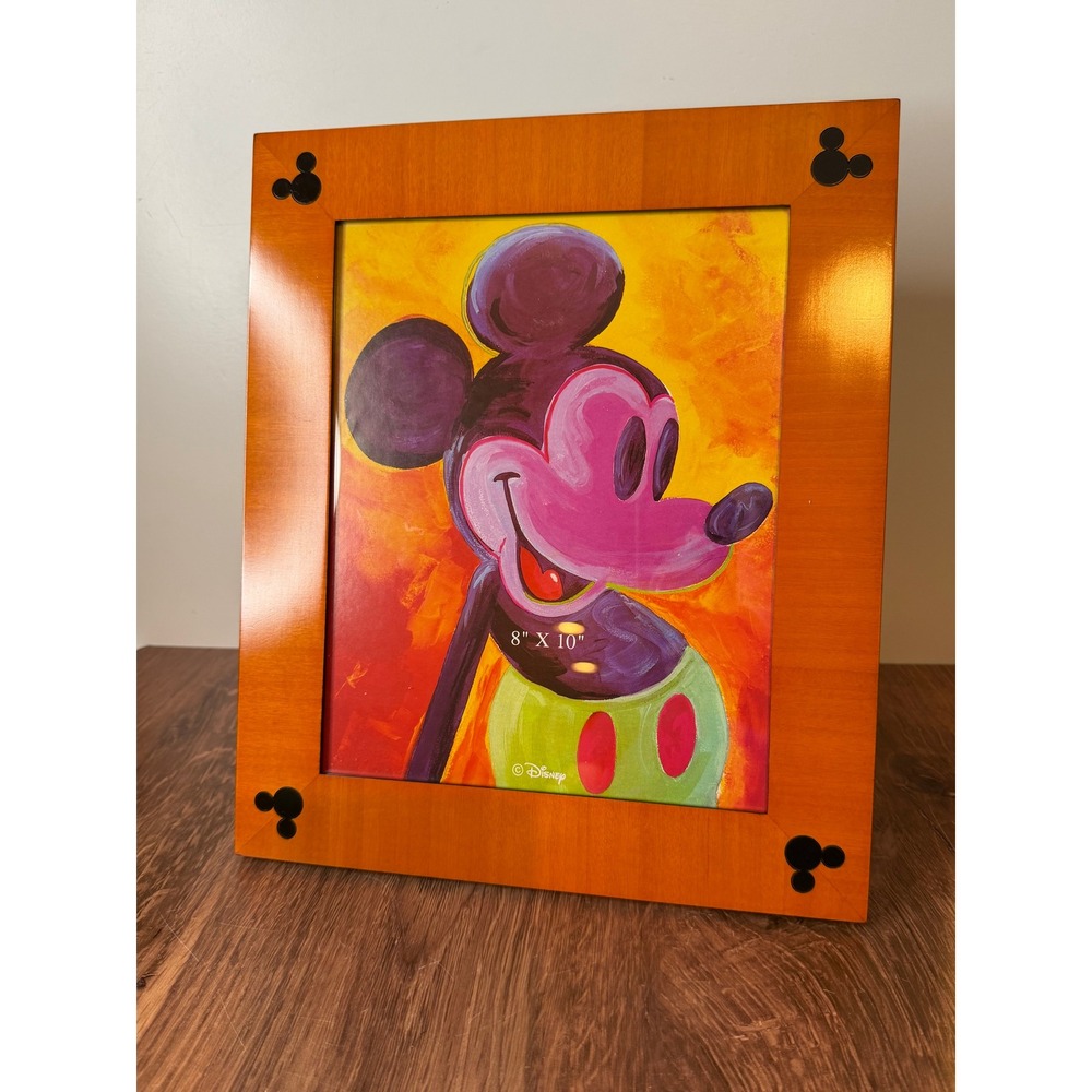 Disney Parks Mickey Mouse Icon Wood Picture Frame 8x10 Theme Parks